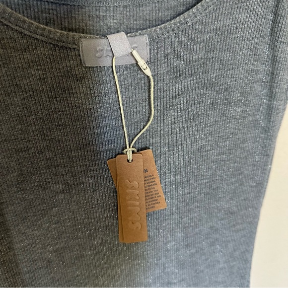 SKIMS Sparkle Soft Lounge Long Slip Heather Grey Gray Dress Foil Shimmer Glitter - Picture 3 of 4